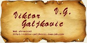 Viktor Galjković vizit kartica
